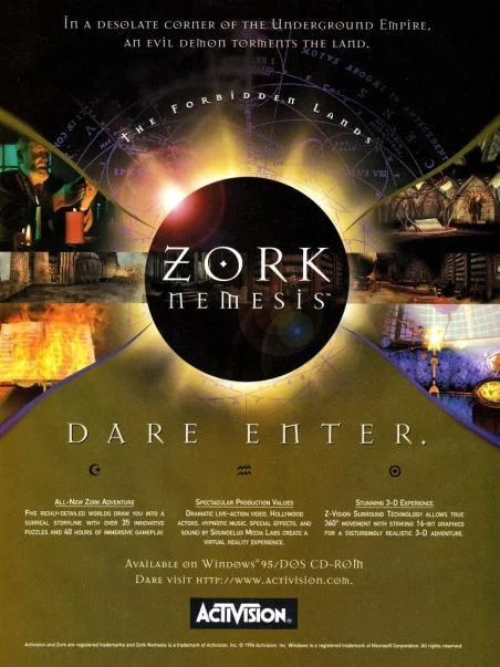 Zork Nemesis: The Forbidden Lands ad (1996)