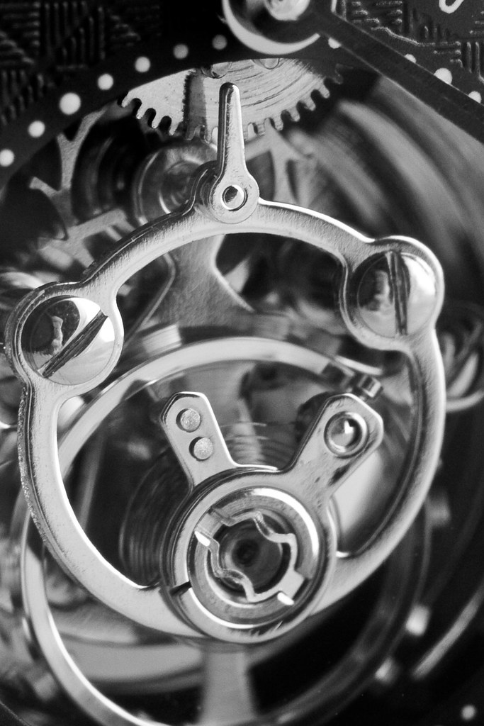 Tourbillon cage close-up B&W