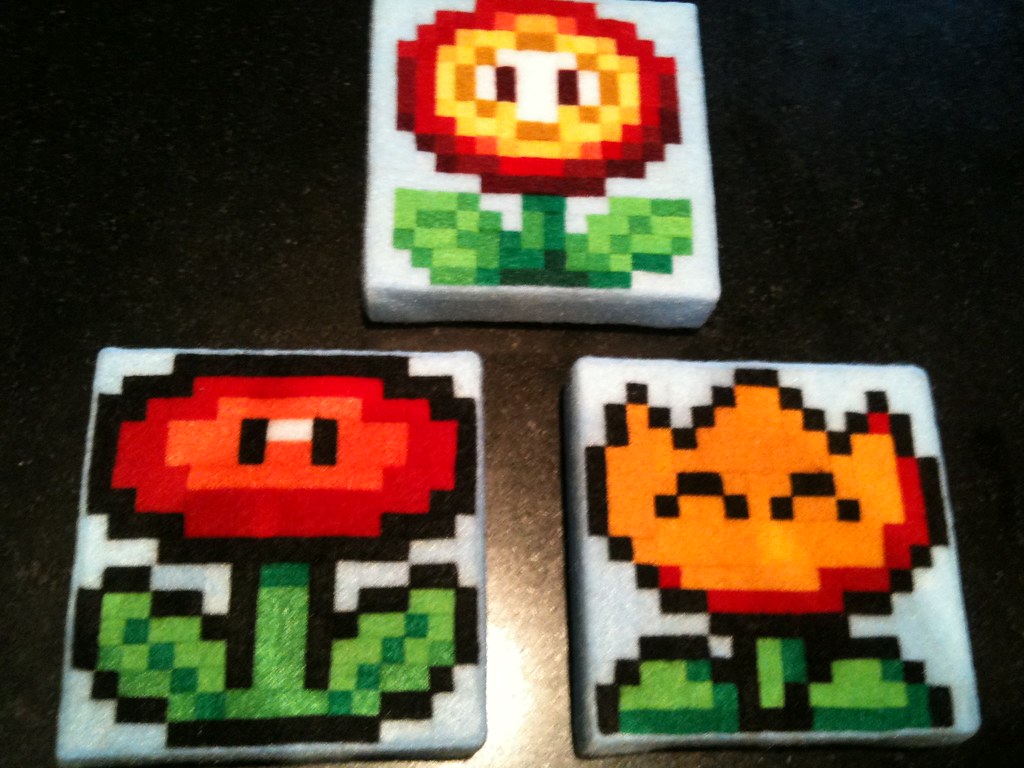 Fire Flowers Pixel Art