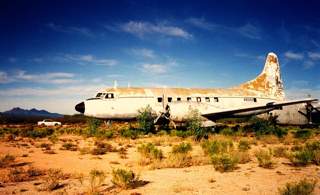 Convair 240 in an Arizona boneyard (Marana - Avra Valley), 1996