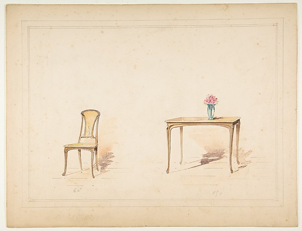 Designs for an Art Nouveau Table and Chair