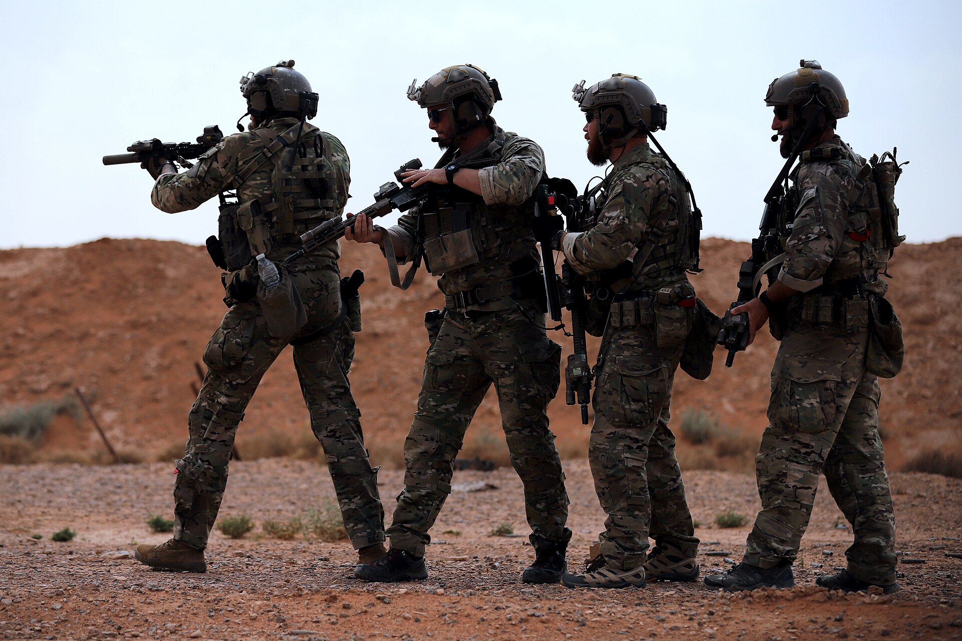 Green Berets preparing to breach an entryway